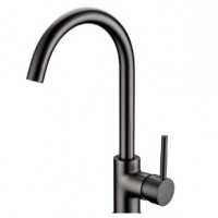 Round Gun Metal Grey Sink Mixer